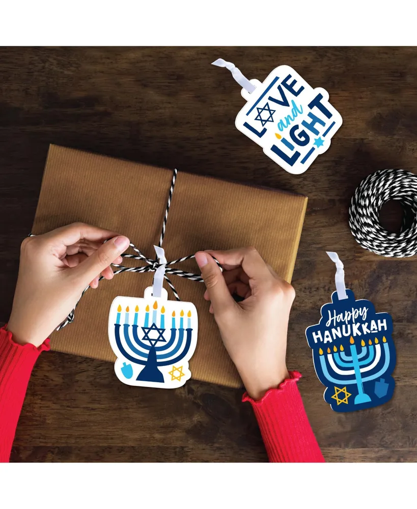 Hanukkah Menorah - Chanukah Holiday Decorations - Tree Ornaments - Set of 12