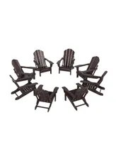 WestinTrends All-Weather Contoured Outdoor Poly Folding Adirondack Chair (Set of