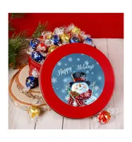 Just Candy Christmas Chocolate Tin with Lindt Truffles (approx. 35 pcs) - Jolly Snowman - Assorted Pre