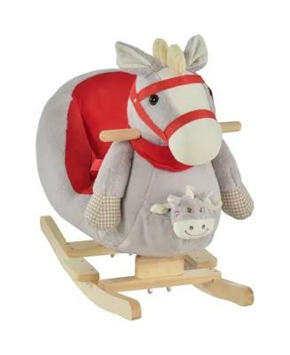 Qaba Indoor Childrens Horse Animal Chair for Kids 18-36 Months Old, Grey