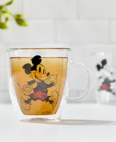 JoyJolt Mickey Mouse Glitch Double Wall Coffee Mugs, 2 Piece