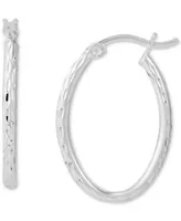 Giani Bernini Textured Oval Hoop Earrings Collection Created For Macys