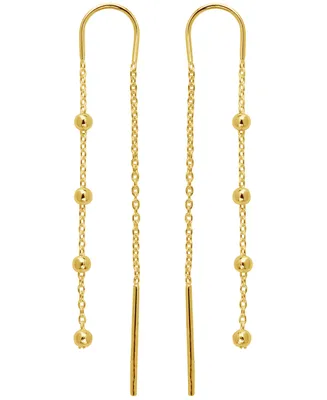 Giani Bernini Polished Ball Chain Threader Drop Earrings 18k Gold-Plated Sterling Silver, Created for Macy's (Also Silver)