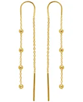 Giani Bernini Polished Ball Chain Threader Drop Earrings 18k Gold-Plated Sterling Silver, Created for Macy's (Also Silver)