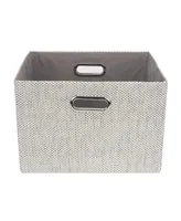 Lambs Ivy Gray Foldable/Collapsible Storage Bin/Basket Organizer with Handles