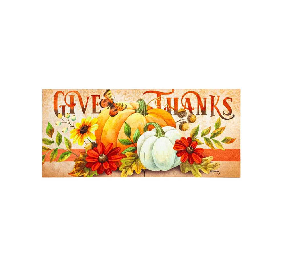 Evergreen Give Thanks Sassafras Switch Puzzle Mat 11.5 x 10 Inches Indoor and Outdoor Decor