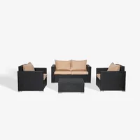 WestinTrends 4-Piece Modern Patio Conversation Sofa Set with Cushions