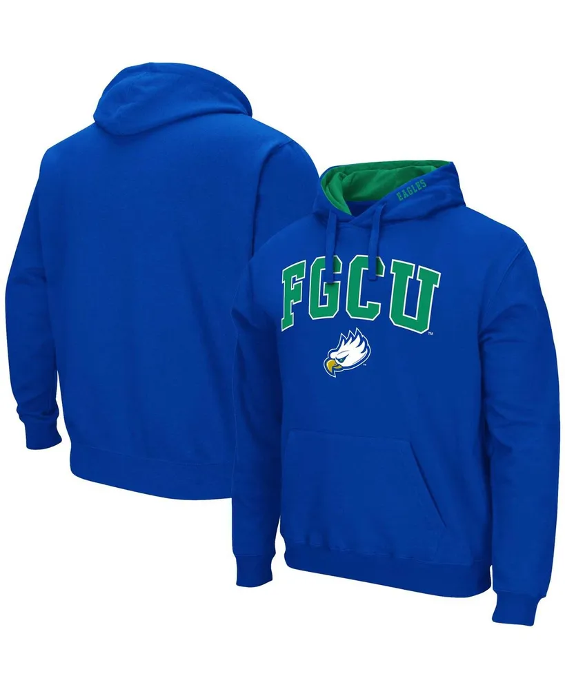 Men's Colosseum Blue Florida Gulf Coast Eagles Arch & Logo Pullover Hoodie