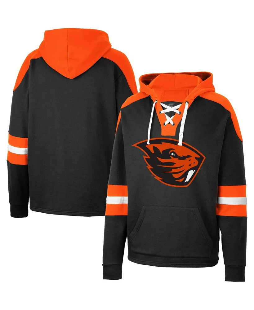 Men's Colosseum Black Oregon State Beavers Lace-Up 4.0 Pullover Hoodie