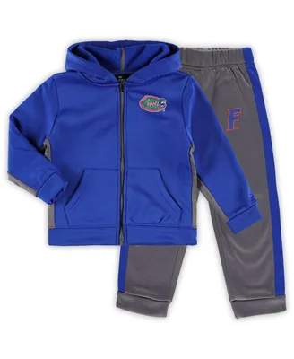 Toddler Boys Colosseum Royal, Gray Florida Gators Shark Full-Zip Hoodie Jacket and Pants Set