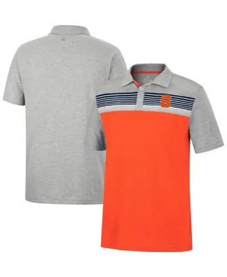 Men's Colosseum Orange, Heathered Gray Syracuse Orange Caddie Polo Shirt