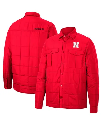 Men's Colosseum Scarlet Nebraska Huskers Detonate Quilted Full-Snap Jacket