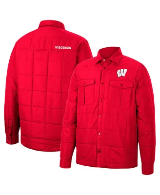 Men's Colosseum Red Wisconsin Badgers Detonate Quilted Full-Snap Jacket