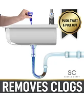 Zulay Kitchen 20-Inch Plumbing Snake Drain Clog Remover - 3 Pack