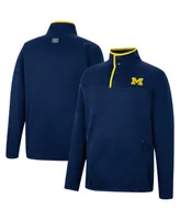 Men's Colosseum Navy Michigan Wolverines Rebound Quarter-Snap Jacket