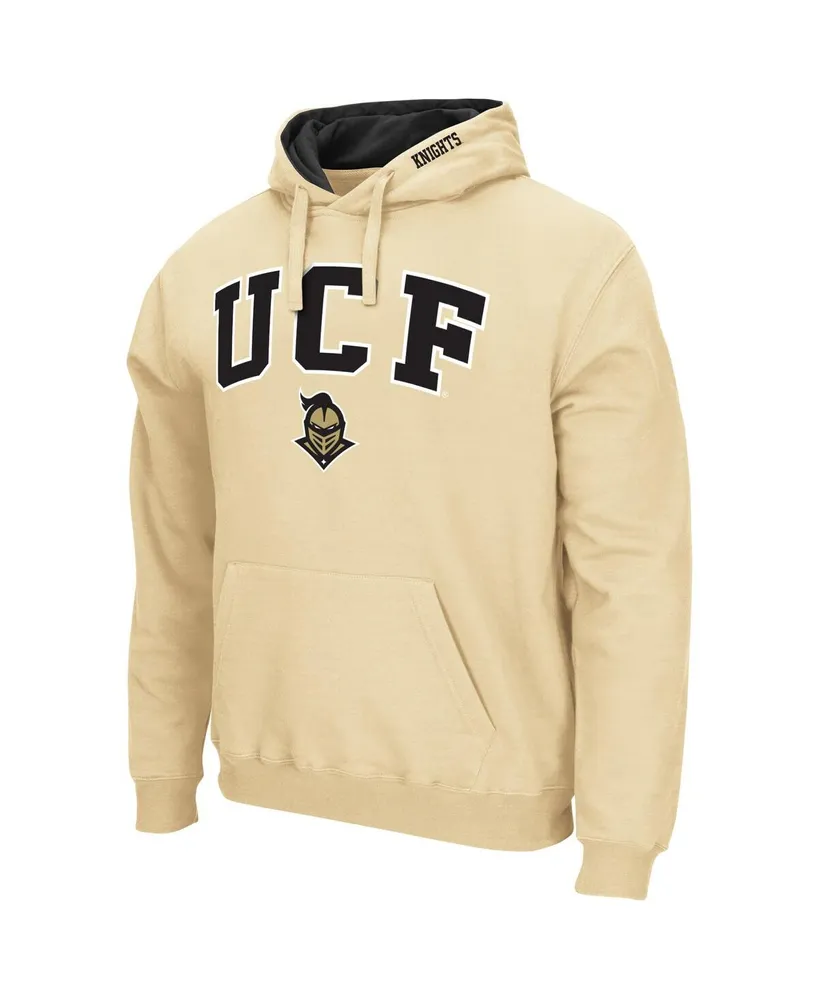 Men's Colosseum Gold Ucf Knights Arch & Logo Pullover Hoodie