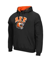Men's Colosseum Black Rochester Institute of Technology Tigers Arch & Logo Pullover Hoodie