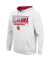 Men's Colosseum White Oklahoma Sooners Slash Stack 2.0 Pullover Hoodie