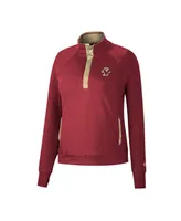 Women's Colosseum Maroon Boston College Eagles Kipling Raglan Quarter-Snap Top