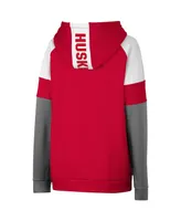 Big Boys Colosseum Scarlet Nebraska Huskers Colorblocked Pullover Hoodie