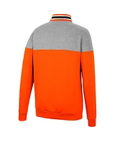Men's Colosseum Heathered Gray, Orange Oregon State Beavers Be the Ball Quarter-Zip Top