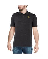 Men's Colosseum Heathered Black Baylor Bears Down Swing Polo Shirt