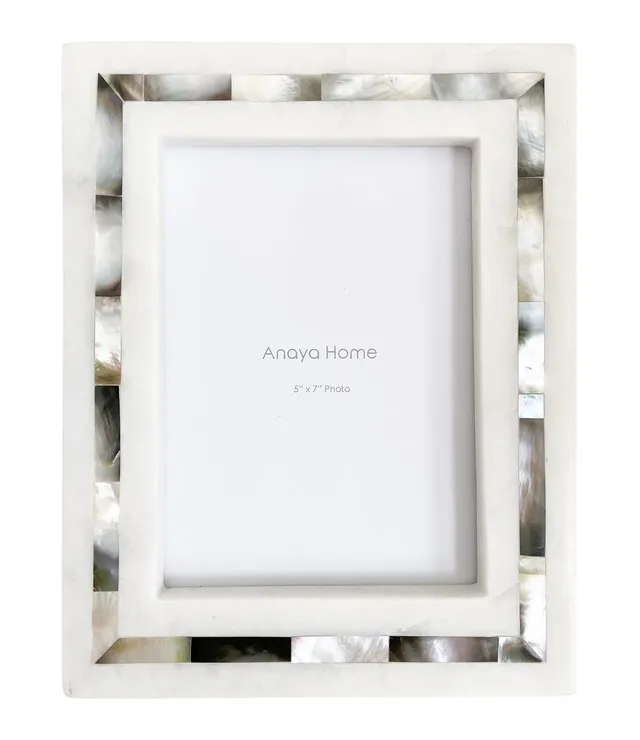 Grey Mother of Pearl White Marble Picture Frame 4x6