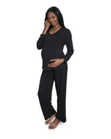 Everly Grey Maternity Laina Top & Pants /Nursing Pajama Set