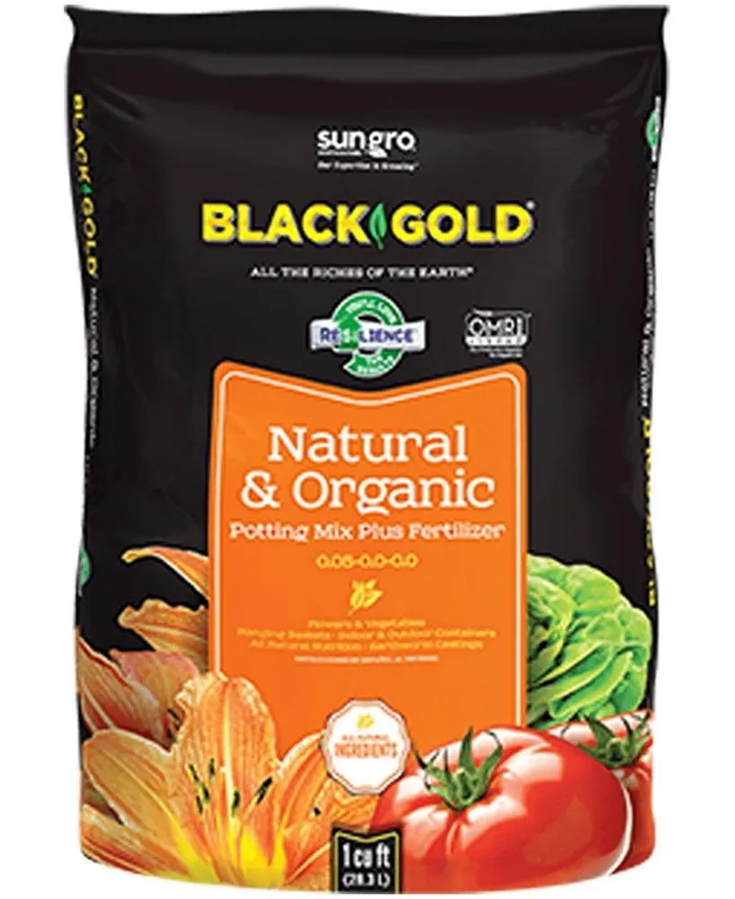 SunGro Black Sunjoy Sun Gro Horticulture Black Gold Natural & Organic Potting Soil 1 Cf