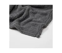 Dormify Fuzzy Fleece Throw Blanket - Medium Grey, Dorm Room Accent & Decor, Dorm or Bedroom Accent Essential