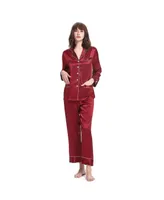 Lilysilk Women's 22 Momme Chic Trimmed Silk Pajama Set