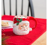 Evergreen Ceramic Cup, 20 Oz, Shaped Mr. Santa