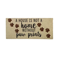 Evergreen A House is Not a Home Without Paw Prints Burlap Sassafras Indoor Outdoor Switch Doormat1'10"x10"Brown