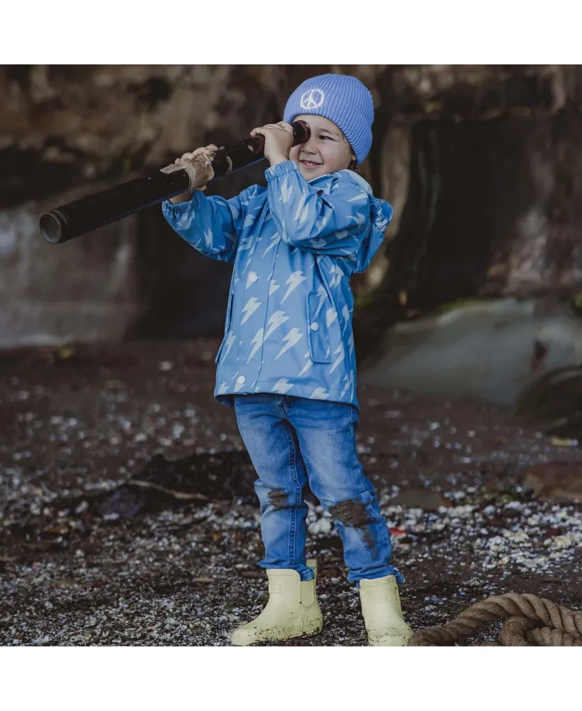 Toddler, Child Unisex Lightning Kids Bolt Recycled Waterproof Raincoat