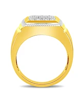 Men's Diamond Cluster Style Ring (1/10 ct. t.w.) 18k Gold-Plated Sterling Silver