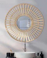 Round Rattan Boho Decorative Wall Mirror