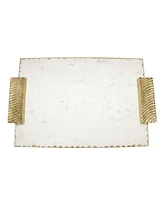 Classic Touch Marble Tray with Decorative Handles