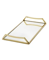 Classic Touch Oblong Mirror Serving Tray with Handles