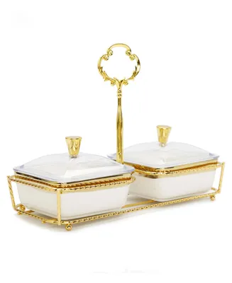 Classic Touch 2-Piece Bowl Relish Dish on Base Set