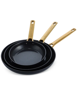 GreenPan Reserve Hard Anodized Aluminum, Stainless Steel 3 Piece Nonstick Frying Pan Set