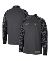 Men's Colosseum Charcoal Usc Trojans Oht Military-Inspired Appreciation Long Range Raglan Quarter-Zip Jacket