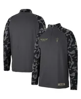 Men's Colosseum Charcoal Arizona State Sun Devils Oht Military-Inspired Appreciation Long Range Raglan Quarter-Zip Jacket