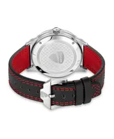 Ducati Corse Men's Podio Collection Timepiece Black Genuine Leather Strap Watch, 44mm