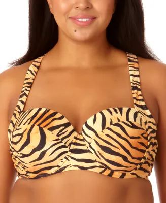 Salt + Cove Juniors' Plus Cross-Back Bra-Sized Bikini Top, Created for Macy's