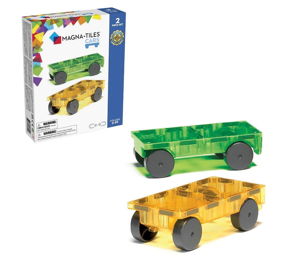 Magna-tilesa Magna-tiles Cars – Green & Yellow 2-Piece Magnetic Construction Set