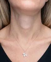 Wrapped White Diamond (1/5 ct. t.w.) & Black Diamond Accent Chihuahua Pendant Necklace in 10k White Gold, 16" + 2" extender, Created for Macy's