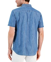 Club Room Men's Chambray Short-Sleeve Button-Down Pocket Shirt, Created for Macy's