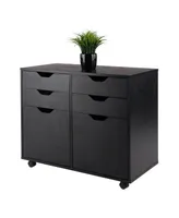 Winsome Halifax 26.3" Wood 2-Door 4-Drawer Wide Storage Cabinet