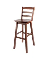 Winsome Scalera 43.68" Wood Ladder-Back Swivel Seat Bar Stool