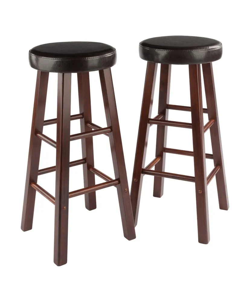 Winsome Maria 2-Piece Wood Cushion Seat Bar Stool Set